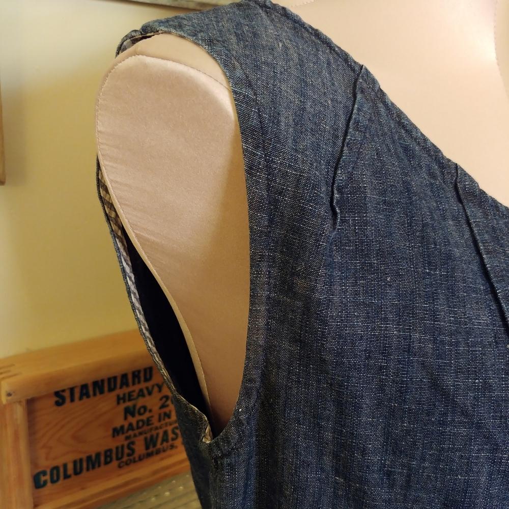 Denim Top Lundstrum Sleeveless Summer Smock Top 10 - Picture 6 of 10